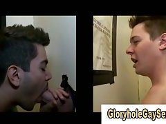 Blowjob session via gloryhole and a bunch of gays