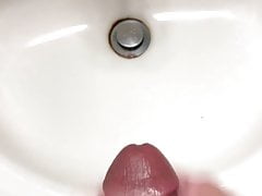 Handjob into sink