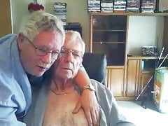 Two grandpas cuddling, kissing and loving - no hardcore