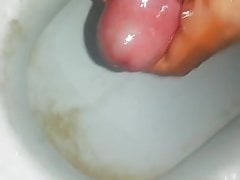 Boy masturbating on washroom with useing oil