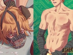 Gay sub Ashersmut goes through intense overstimulation and orgasm denial