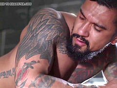 Getting off, muscle, blow-job