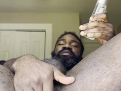 Papa Opens Up Butt Hole With Long Black Wand