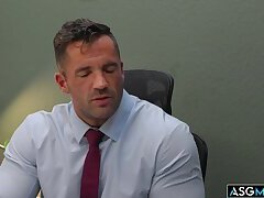 Rex Rush fucks his stepson, Julian Brady, in his office!