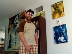 Hairyartist takes on the daddy roleplay with a gigantic unshaved cock