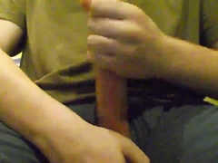 Massaging Big Cock with Oil until Intense Orgasm