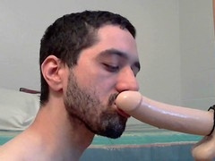 Ukrainian gay scene with Ricky Cage using a dildo for some hardcore fun