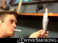 Smoke lover Bryce Corbin fires smoke after another while jerking his bone