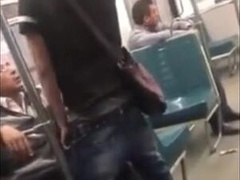 Asian twink get's BJ from older man in a subway 6