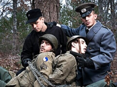 Military boys Alexander Gustavo and Trent Ferris enjoy anal