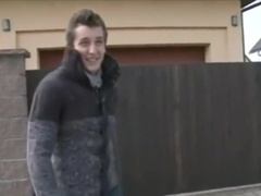 Skinhead sucking and barebacking a stranger on the street