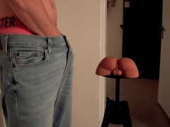 Testing New Fuck Toy In Public Bicycle Cellar