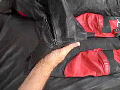 crimson Biker suit / leather nappa bike IXS