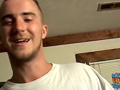 Heterosexual bad stud Potter milks his meaty spear and finishes off