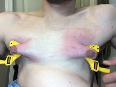 Clint Cumin faces punishment with clamps and chest play as a disabled sub