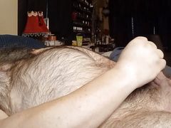 Hairy man Monk3yMing0 Masturbates to Body Shaking Orgasm Solo In Bed