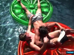 Stepson gets a massive load on his feet after a wild ride with Stiffy Stepmom