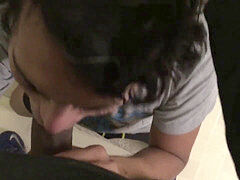 lad sucking gigantic dark-hued cock