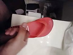 Thick Latina Moms son Cums in her flip flops again