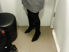 Black Suede Boots with Pantyhose Teaser