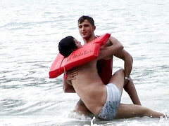 Lifeguard saves his life and he repays fucking him