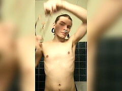 German man takes a shower