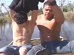 Hardcore twink pounded by wild otter in the great outdoors