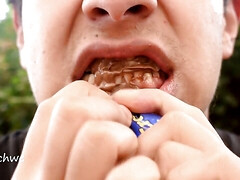 Chocolate on the teeth