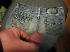 Cumming on an old pair of jeans