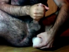 Hairy guy and his dildo 2