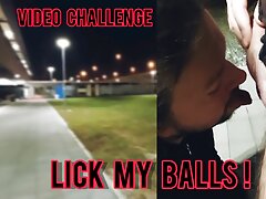 Public video challenge - balls licking