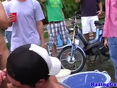 Outdoor student 18+ Jerking At Carwash Initiation