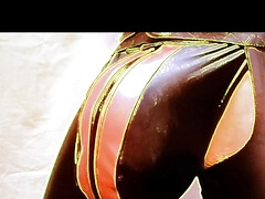 Leather jock bulge