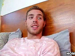 Creepy gay peeps on his bro