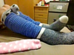 Gay sock bondage, gay sock gagged hogtied, hogtied bondage