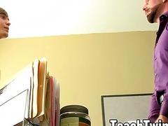 Muscular bald teacher ass destroys twink student for grades