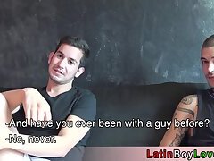 Bored amateur inked latin gay gets a big dick bareback