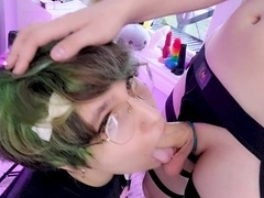 Face fuck, sloppy blowjob, gay sissy
