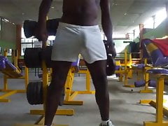 Hot daddy with a hard cock masturbates at the gym