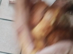 Jizzing inwards loaf of bread