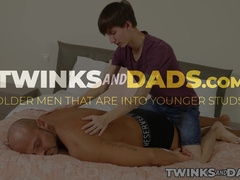 Skinny tattooed twink Gregor Gilead is barebacked relentlessly by daddy Zack Hood