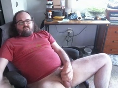 Loud Moaning Solo Male Masturbates for the Camera in a Red Shirt