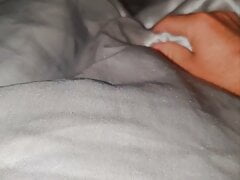 Master Ramon massages his divine cock under the sexy silver silk sheets,