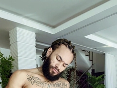 Andy Rodrigues fake penis and bum have fun with jizz flow