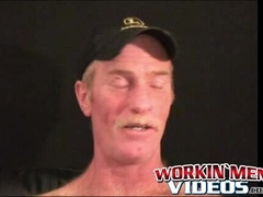 Mature stud with sexy mustache masturbating until he cums