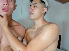 Latino cam guy enjoys threesome action on webcam