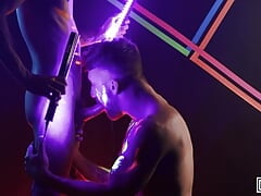 MEN - Theo Brady & Olivier Robert Dance Under The Neon Light Letting Their Horny Dicks Rub Each Other
