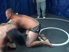 Wrestling match many boys