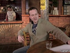 Straight bartender fucks his first gay cock for the first time