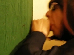 Glory Hole blowjob with cum swallow 2